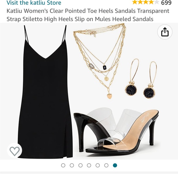 Black stiletto heel w transparent straps - Picture 5 of 11